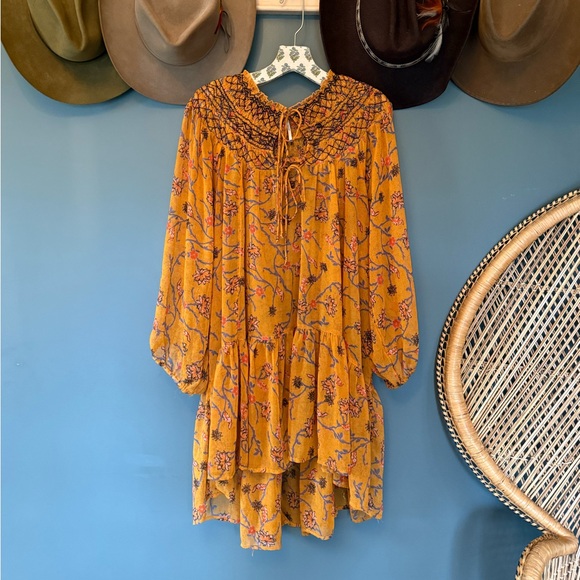 Free People Dresses & Skirts - FREE PEOPLE mustard KEEPING UP WITH KARA tunic sz large